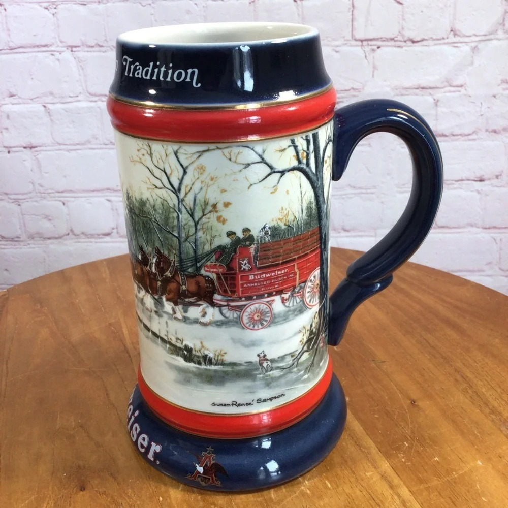 Vintage Budweiser 1990 Collector’s Series “An American Tradition” Ceramic Stein